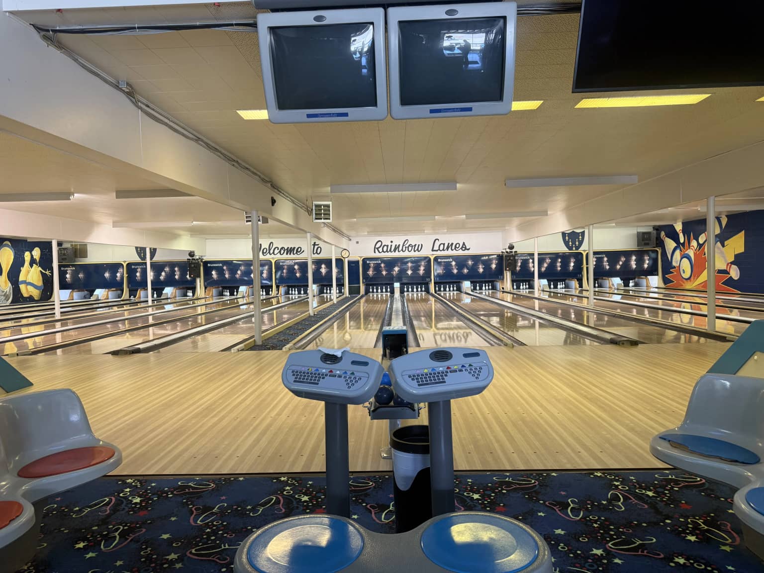 Bowling lanes background